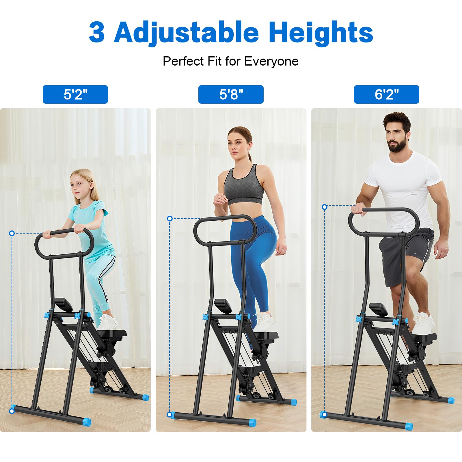HXD-ERGO Stair Stepper for Home, 6 Adjustable Resistance Vertical Climber Cardio Exercise Machine