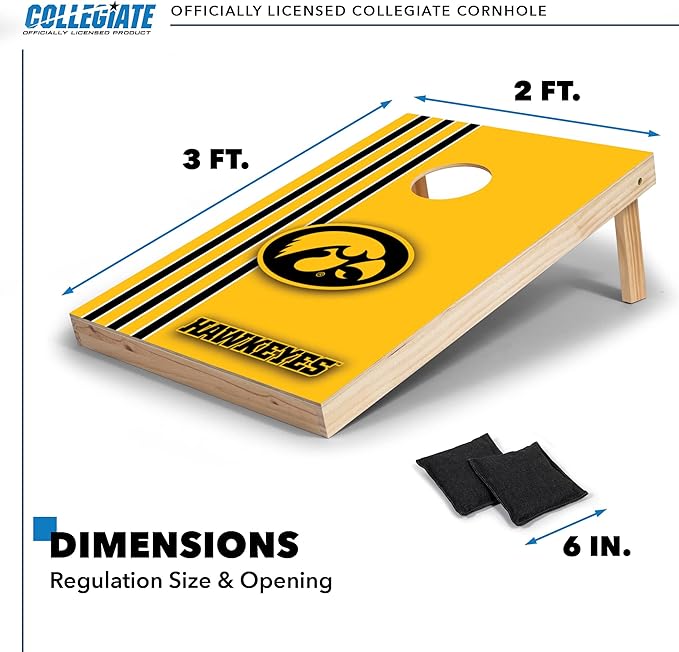 2' x 3' Solid Wood Cornhole Set with Direct Print HD Team Graphics – Great Gift for Any NCAA Fan! Bean Bag Toss Family Outdoor Games