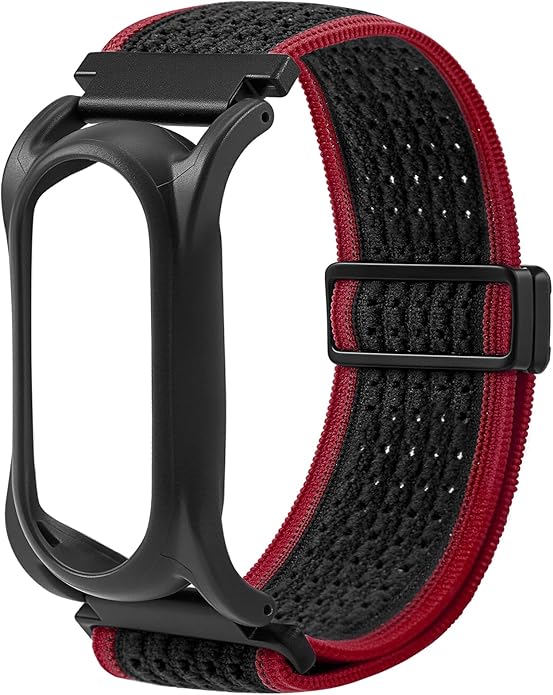 Adjustable Smartwatch Soft Woven Nyon Wristband + Protective Case Base fits for PLAUD AI NotePin Recorder,Upgraded 18mm Pin Notepin Strap for Easy Band Replacement