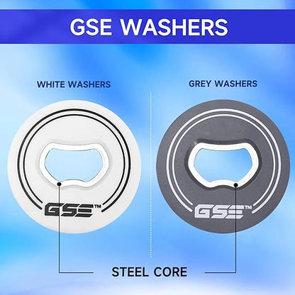 GSE Games & Sports Expert Set of 8 Replacement Washers with Bottle Opener for Washer Toss Game (White/Grey)