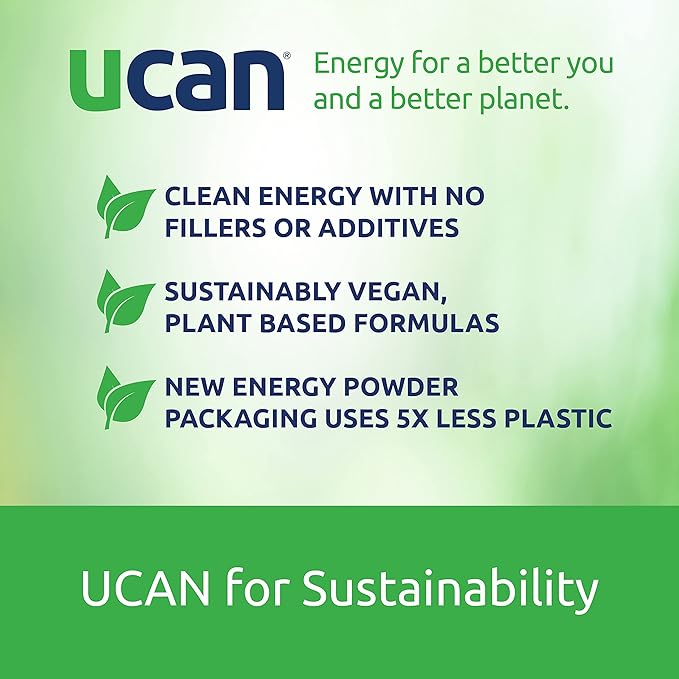 UCAN Energy + Plant Protein Powder - Vegan Plant Based Protein 20g Pea Protein with Amino Acids EAAs & BCCAs - Keto Protein Powder - No Added Sugar, Gluten-Free - Vanilla - 12 Servings