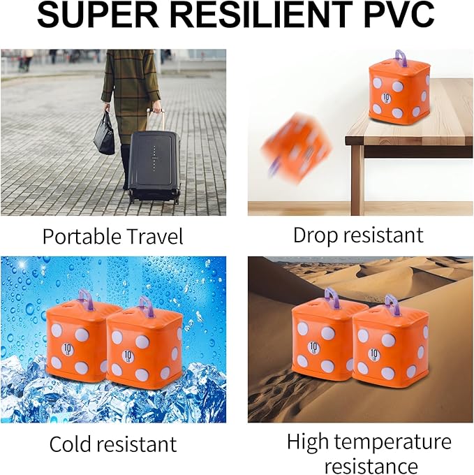 Travel Dumbbells, Water Filled Dumbbells Set, Fitness Exercise Dice 15/20 lbs, Portable Fitness Equipment, Fun for Strength Training, Core Training