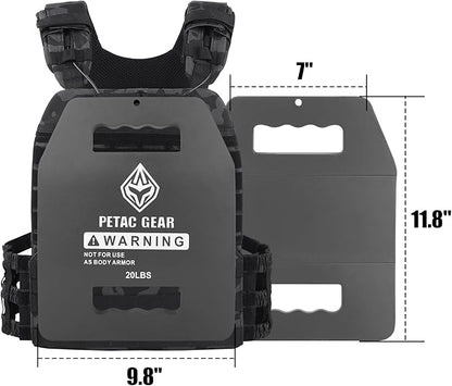 PETAC GEAR Tactical Weights Plates For Weighted Vest For Men Workout,5/10/15/20 LBS Weight Strength Training Vests Equipment Workout Gear