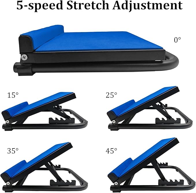 NANSHINE Slant Board for Calf Stretcher Squat, 5-Level Height Adjustable Steel Incline Board Squat Wedge with Non-Slip EVA Mat, Portable Standing Balance Board for Calf Stretching, Flexibility, Ankle Foot, Knees Exercise, Fitness, Physical Therapy