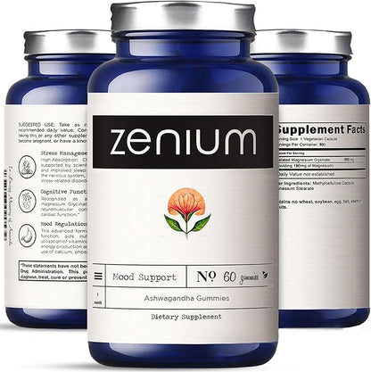Zenium - Ashwagandha Gummies 1500 MGS per Serving | 60 Count | Mango Flavored | Calm The Mind & Body | Relieve Worry, Tension & Nervousness | Ayurvedic | Natural Relief Supplement | Boosts Mood