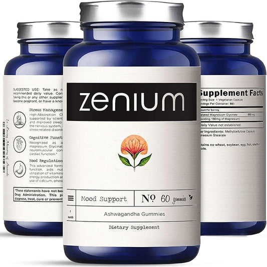 Zenium - Ashwagandha Gummies 1500 MGS per Serving | 60 Count | Mango Flavored | Calm The Mind &