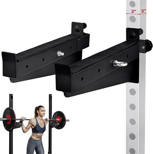 Yes4All Power Rack J-Hooks & Attachments ??Heavy Duty Barbell Holders Compatible with 2x2 & 3x3 Power Racks for Home Gym