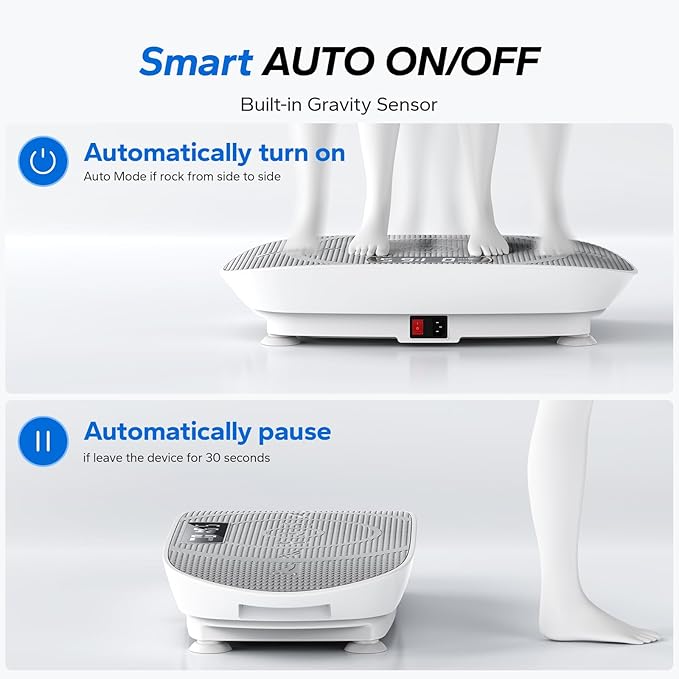 MERACH Vibration Plate Exercise Machine, Whole Body Workout Equipment for Women, Bluetooth and Silicone Pedal, Vibration Plate with Auto Mode, Vibrate Fitness Platform for Home