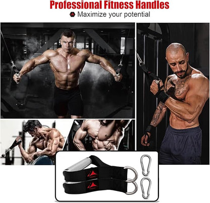 Heavy Duty Metal Workout Handles，Replacement Grip Attachments for Cable Machines, Resistance Bands, LAT Pulldown, Strength Exercise Home Gym & Commercial Fitness Equipment