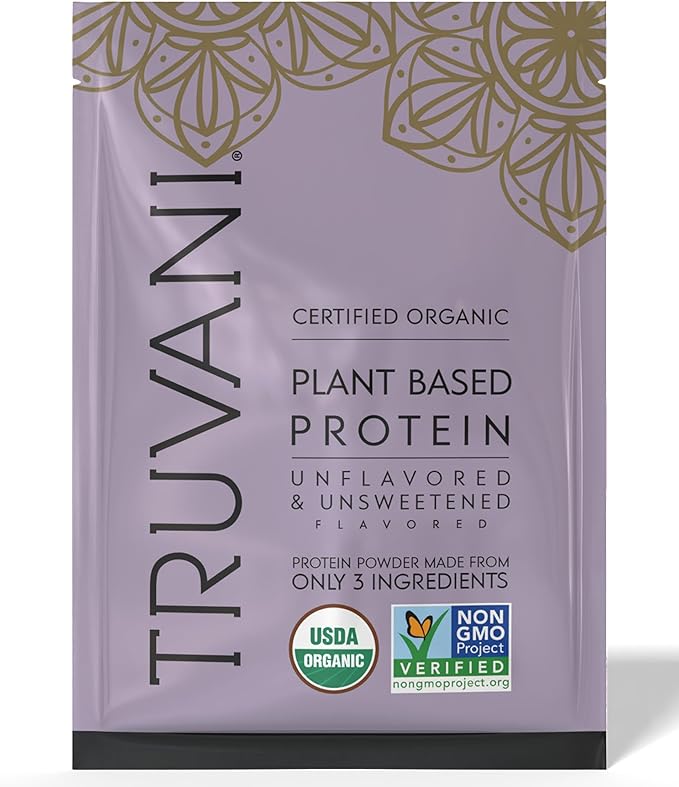 Truvani Vegan Pea Protein Powder | Unflavored | 20g Organic Plant Based Protein | 1 Serving | Keto | Gluten & Dairy Free | Low Carb | No Added Sugar