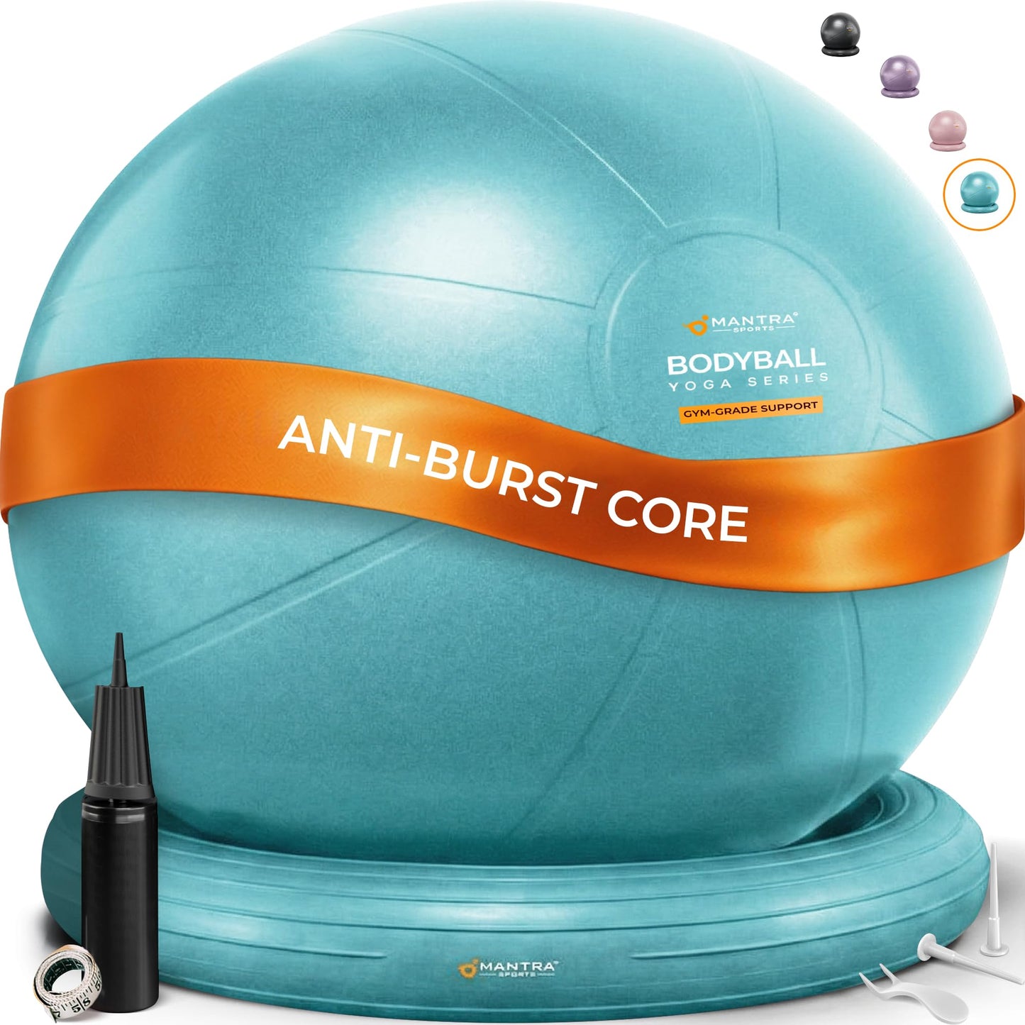 MANTRA SPORTS Yoga Ball Chair - Stability Ball and Exercise with Base for Office Desk Sitting