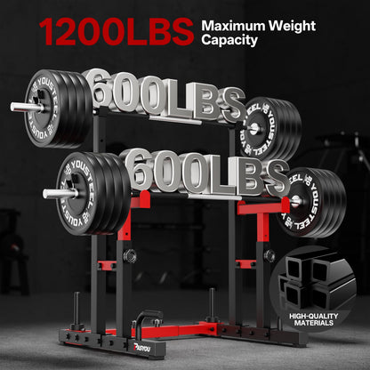 PASYOU Adjustable Squat Power Rack for Home Gym, Total 1200 LBS