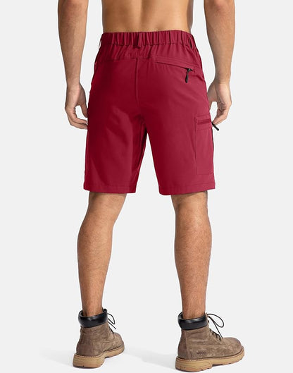 Pudolla Men's Hiking Cargo Shorts 9" Lightweight Outdoor Work Shorts for Men Travel Golf Camping Casual with 5 Zipper Pockets