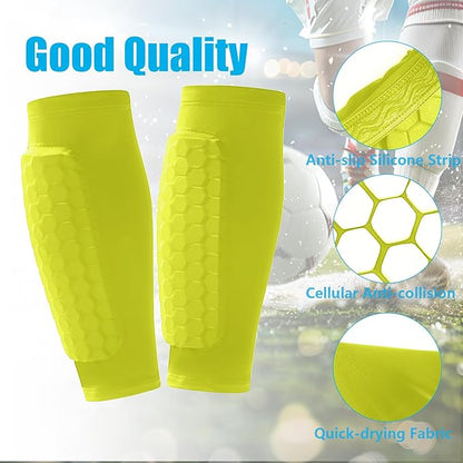 Soccer Shin Guards Shin Pads for Kids Youth Adult, Calf Compression Sleeve with Honeycomb Pads, Support for Shin Splint Baseball Boxing Kickboxing MTB