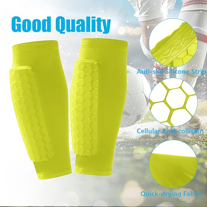 Soccer Shin Guards Shin Pads for Kids Youth Adult, Calf Compression Sleeve with Honeycomb Pads, Support for Shin Splint Baseball Boxing Kickboxing MTB