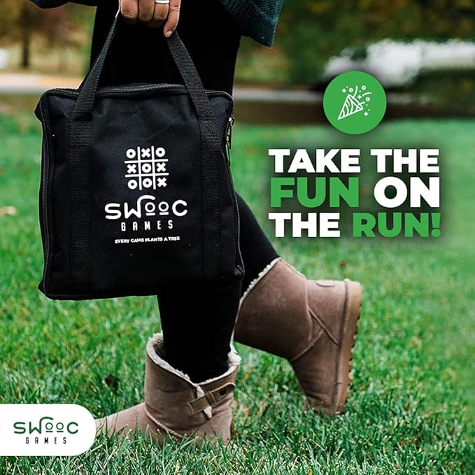 Swooc Games® - Giant Tic Tac Toe Game Outdoor (All Weather) | 3ft x 3ft | Instant Setup, No Assembly | Giant Outdoor Games for Adults and Family | Outside Toys | Large Lawn & Backyard Fun | Yard Game