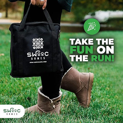 Swooc Games® - Giant Tic Tac Toe Game Outdoor (All Weather) | 3ft x 3ft | Instant Setup, No Assembly | Giant Outdoor Games for Adults and Family | Outside Toys | Large Lawn & Backyard Fun | Yard Game