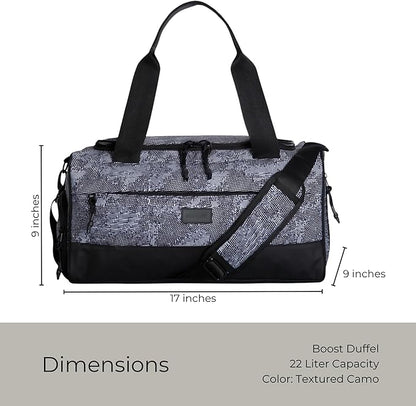 Vooray 22L Boost Duffle Bag – Small Gym Bag for Men and Women, Lightweight Travel Duffel with Shoe Compartment, Durable Sports Tote for Fitness, Training, Overnight Use, and Weekend Trips