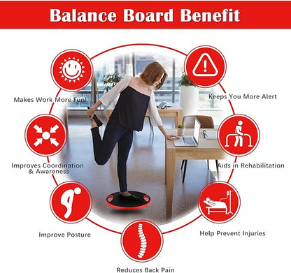 NALANDA Wobble Balance Board, Core Trainer for Balance Training and Exercising, Healthy Material Non-Skid TPE Bump Surface, Stability Board for Kids and Adults Black