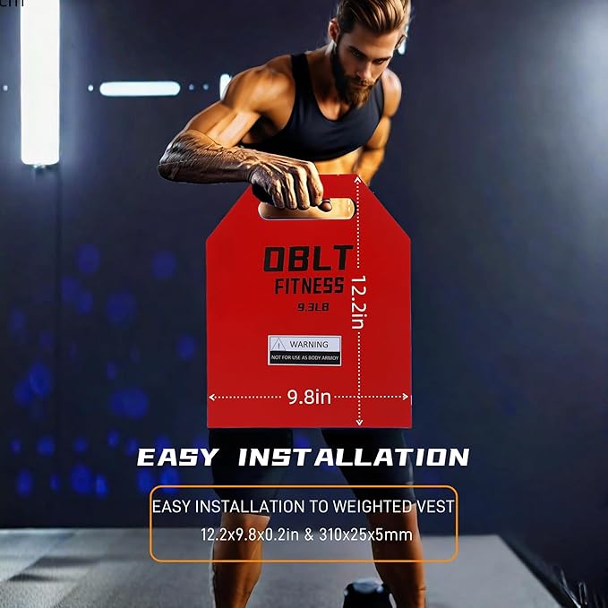 OBLT Weight Vest Plates for Full-Body Strength Training-5.5/9.3/14/19 LBS Suitable Crossfit,Outside and Fitness Man& Women