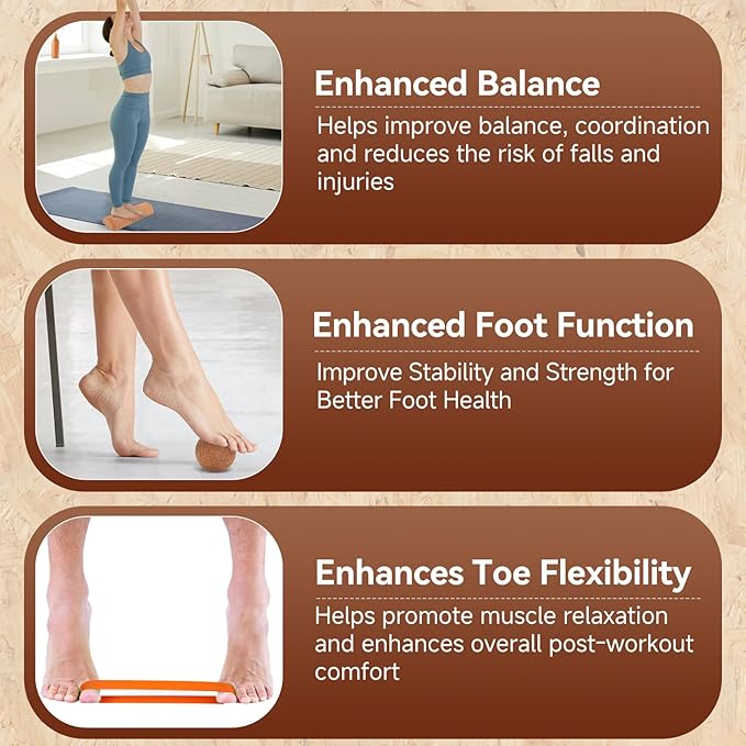 Rocalt Balance Board, Premium Cork Foot Strengthener, Balance Trainers for Enhanced Foot Function, Foot Strengthener for Balance Stability, Improve Mobility & Prevent Falls, Unique Design