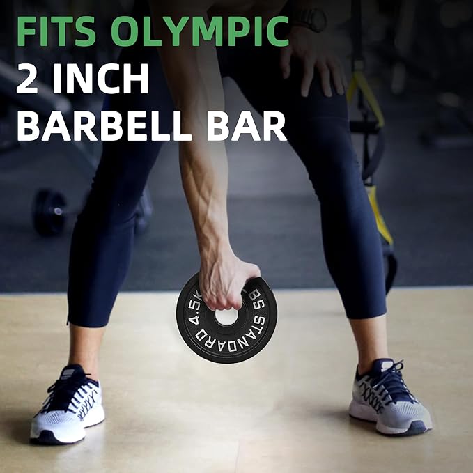 Olympic Cast Iron 2-Inch Weight Plate for Strength Training & Weightlifting, Home Gym, Multiple Weights Available