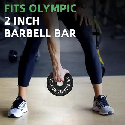 Olympic Cast Iron 2-Inch Weight Plate for Strength Training & Weightlifting, Home Gym, Multiple Weights Available