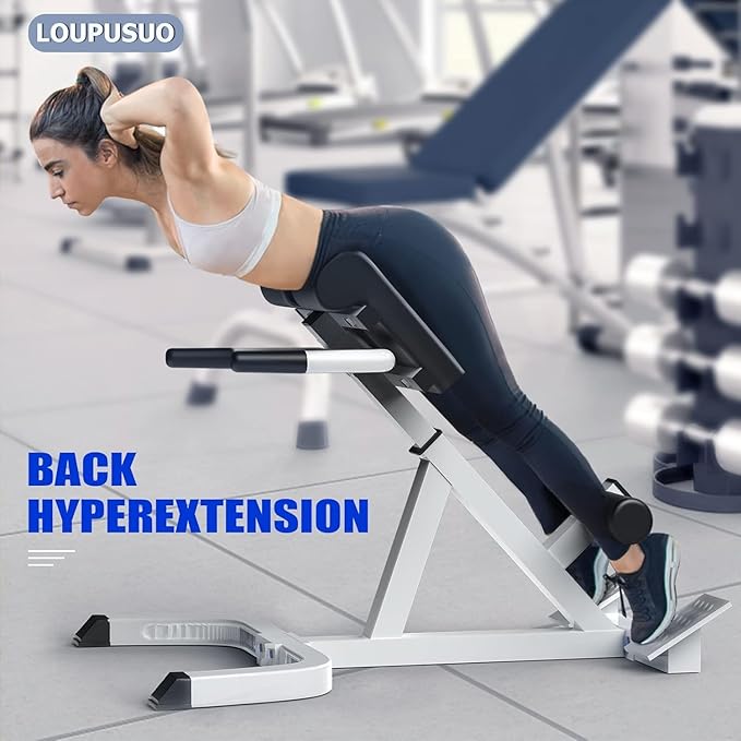 Roman Chair,Back Extension Bench,Multi Functional Ab Bench, Hyperextension Bench Abdominal Exercise, Leg Strength Trainer Home Men Women Full Body