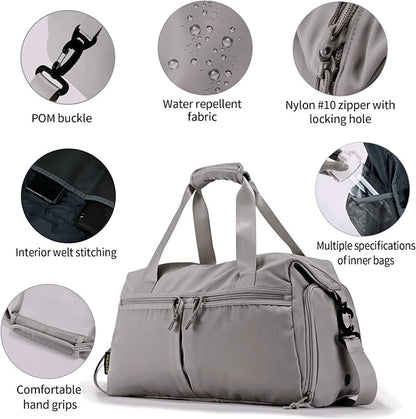 Weekender Duffel Bag with Shoe Compartment And Wet Pocket-Luggage Everyday Overnight Bag for Men and Women Travel-Carry On Gym Bag