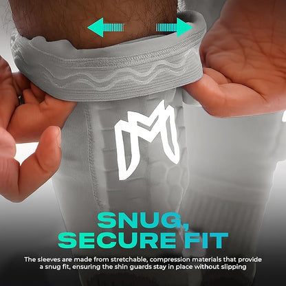 Mini Shin Guards Soccer – Built in Shin Pad Sleeves for Mens, Women, Teens - Small Shin Guards - Lightweight, Breathable Shin Defender Leg Protection
