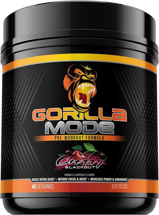 Gorilla Mind Pre Workout - Massive Pumps Laser Focus Energy Power - L-Citrulline, Creatine