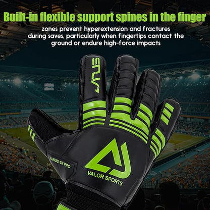 Soccer Goalkeeper Gloves with Finger Protection to Prevent Injuries, Strong Grip for Tough Tackles, Breathable Goal Keeper Gloves for for Kids, Youth and Adult
