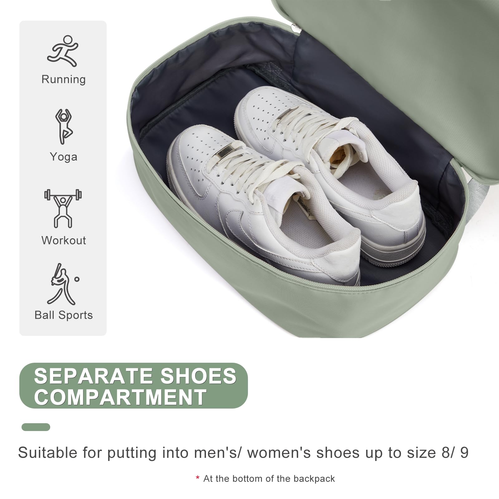 coofay Gym Backpack For Women, Gym Bag with Shoe Compartment
