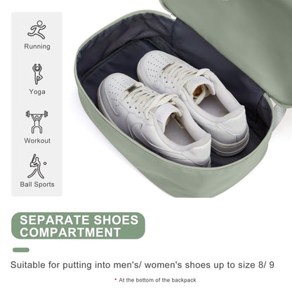 coofay Gym Backpack For Women, Gym Bag with Shoe Compartment