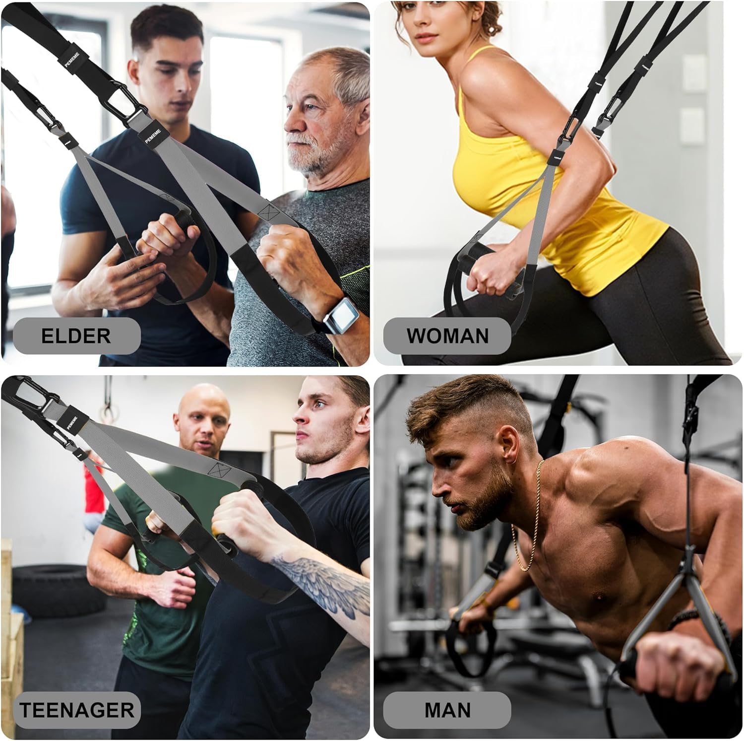 Home Resistance Training Kit with Adjustable Suspension Straps for Workouts