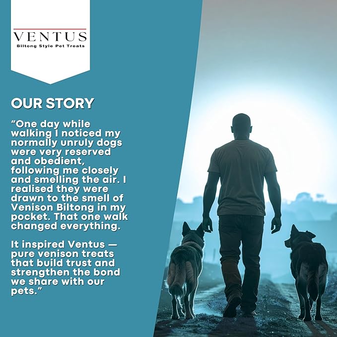VENTUS Dog Training Treats - Single Ingredient Venison Jerky Liver Treats, All Natural, Air Dried, Low Fat, High Value Training Treats for Dogs, Organic, 8 oz