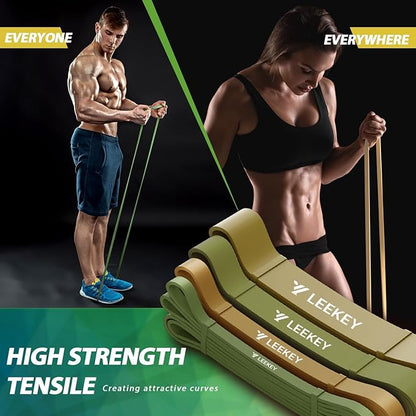 LEEKEY Resistance Bands, Exercise Bands with Handles,Pull Up Assist Bands - Bands for Working Out,Band for Men and Women Fitness Training, Physical Therapy,Home Workouts