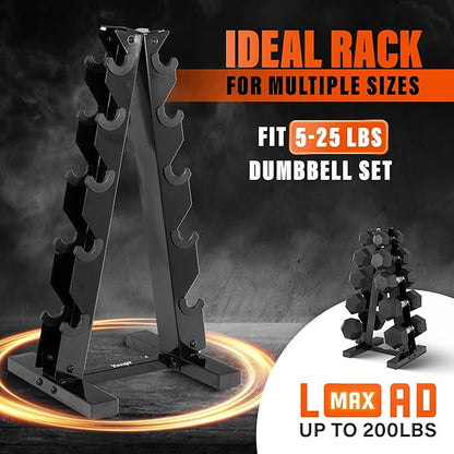 YES4ALL Dumbbell Rack Stand Only, 5 Tier A Frame Weight Rack for Dumbbells