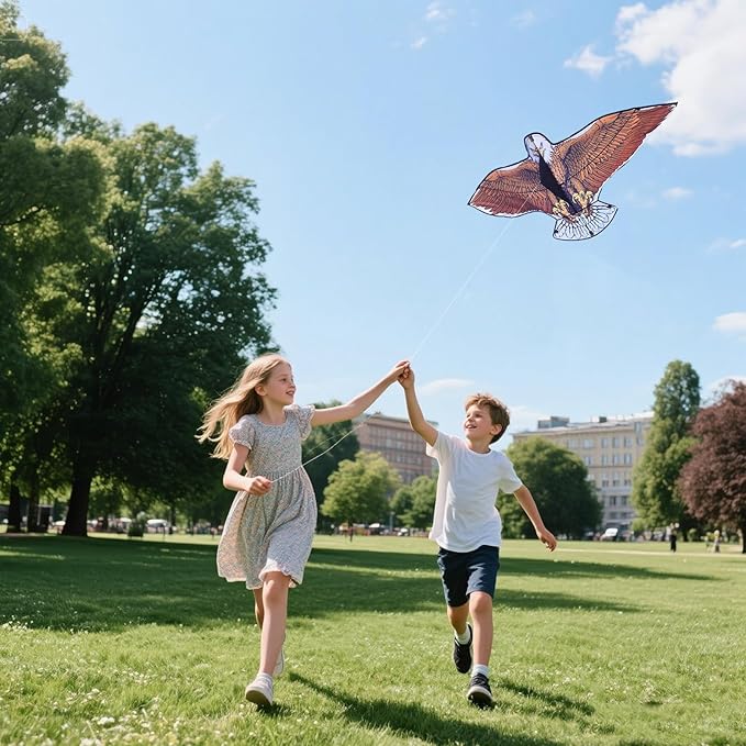 70.8" Eagle Kite for Adults and Kids - Easy to Fly and Assemble, Single Line Beach and Park Kite for Family Outdoor Activities, Comes with 300ft String Handle.