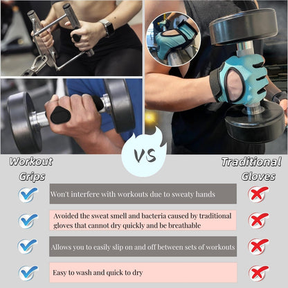 Jopplim Anti-Slip Workout Grips, Ergonomic Alternative to Workout Gloves