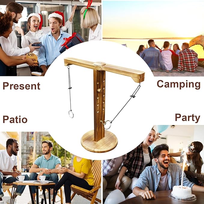 Ring Toss Game for Adults and Kids, Hook and Ring Game for Bars and Home Party, Indoor Game Outdoor Games, Tabletop Hook Games, Throwing Games, Backyard Game, Patio Decor