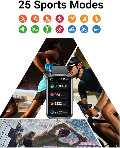 Health Fitness Tracker with 24/7 Heart Rate, Blood Oxygen, Blood Pressure, Sleep Tracker, 5ATM Waterproof Activity Trackers with Step Tracker, Pedometer (S & L Bands Included)