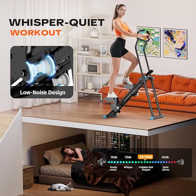 Stair Stepper for Home Gym, 2025 Upgrade Stair Climber w/ 3-Level Resistance & Height, Non-Slip Pedals, Digital Tracker & Phone Holder Home Exercise Machine for Women Men