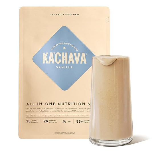 Ka?™Chava Whole Body Meal Shake Vanilla 2 lb ??Vegan Protein Powder with 85+ Superfoods & Greens