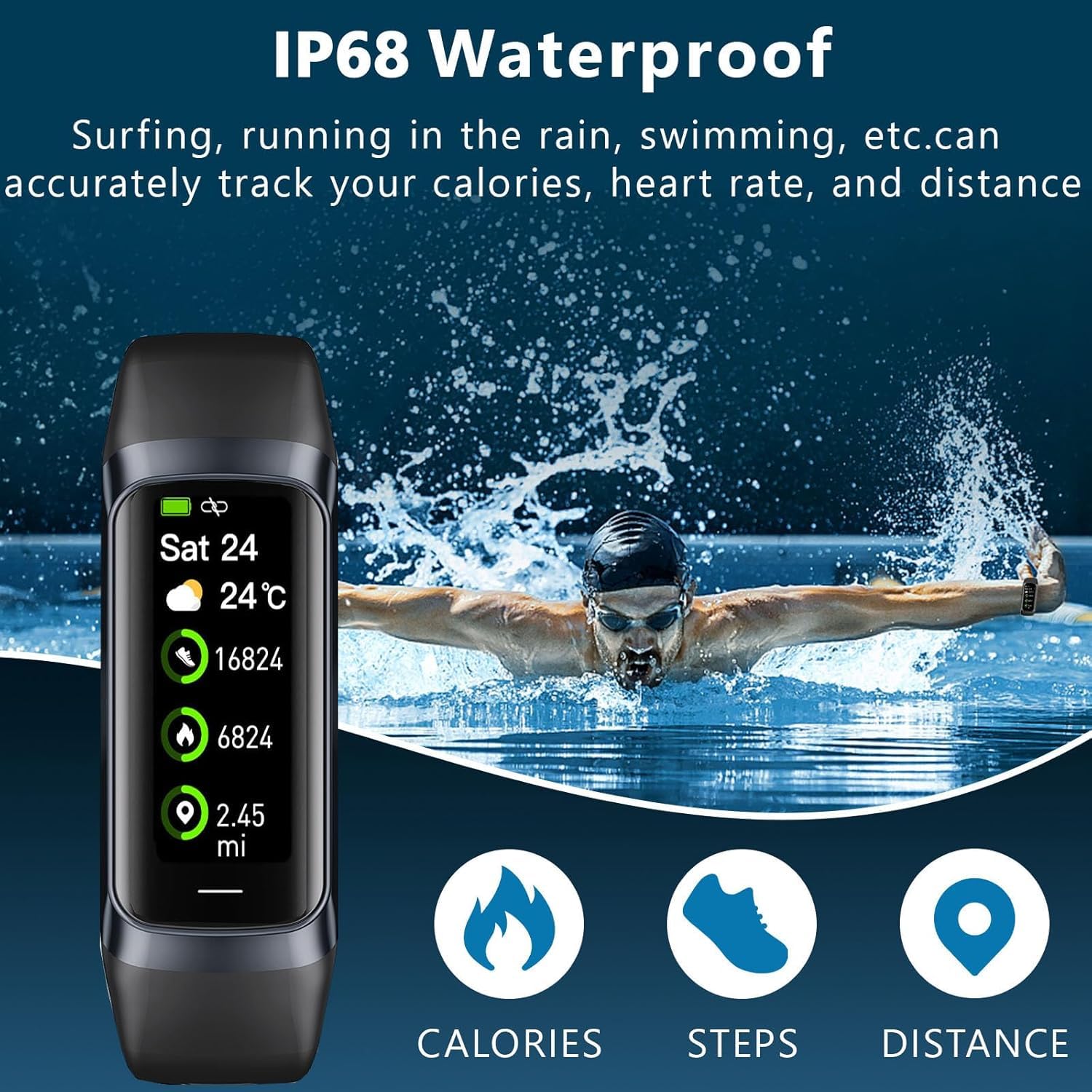 Fitness Tracker with 24/7 Heart Rate Blood Oxygen Sleep Monitor,Activity Tracker with 1.1" AMOLED