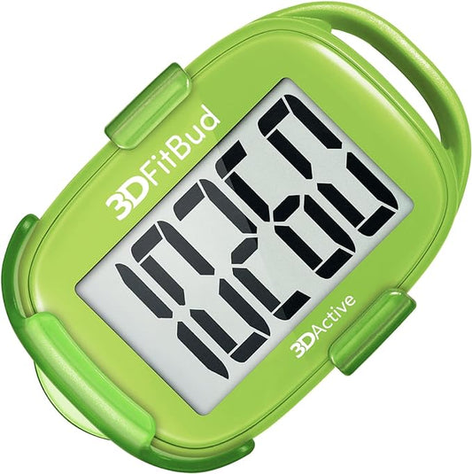 3DFitBud Simple Step Counter Walking 3D Pedometer from 3DActive with Clip & Lanyard - A420S