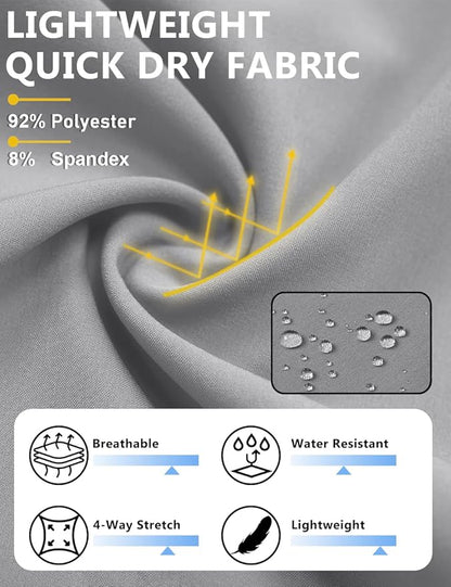 TACVASEN Men's Running Athletic Shorts 9" Quick Dry Workout Gym Shorts Lightweight Summer Shorts 3 Zipper Pockets