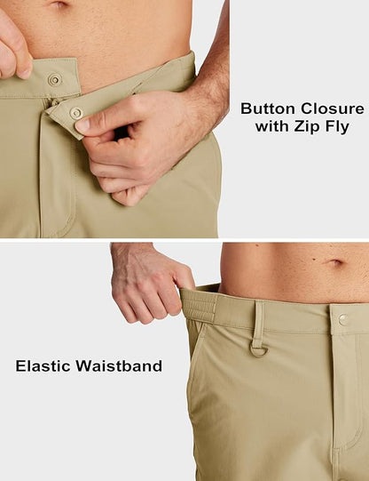 MAGCOMSEN Men's Hiking Cargo Shorts Quick Dry Lightweight 9" Golf Shorts Summer Casual Work Outdoor with 5 Zipper Pockets