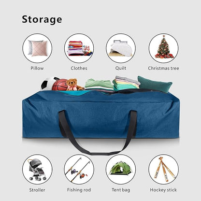 TOPDesign 46 Inch Extra Large Zippered Duffel Bag for Travel Camping Sports Equipment Storage, Waterproof Foldable Luggage Bag with Padded Handles