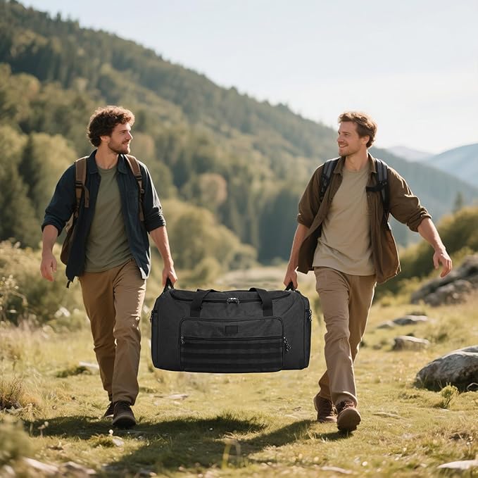 125L Extra Large Gym Duffle Bag for Men Women with Shoes Compartment Heavy Duty Tactical Sports Duffel Bag Big Football Baseball Basketball Soccer Hockey Team Equipment Bag, Black